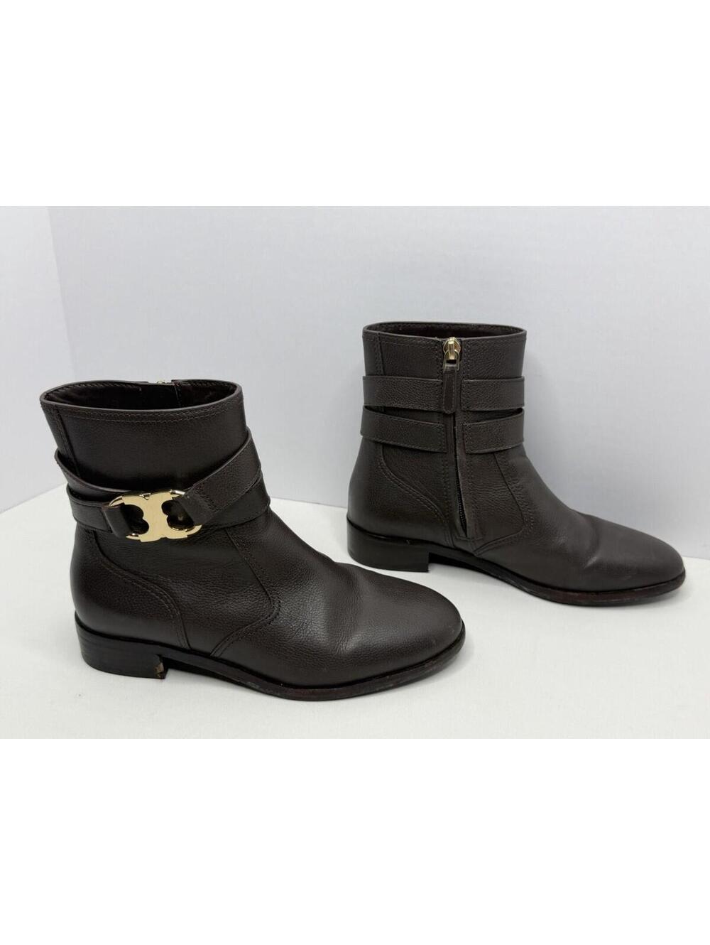 Tory Burch Size 5.5 Brown Gemini Link Coconut Ankle Booties